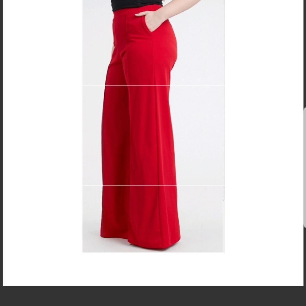 Red wide leg pants